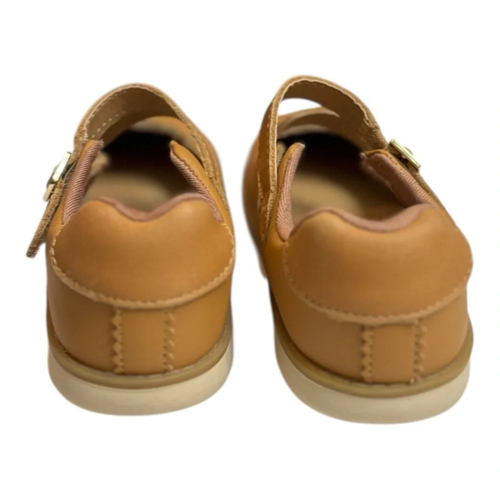 Stride Rite Cordaline Tan Leather Mary Janes Size 9.5 Kids Shoes